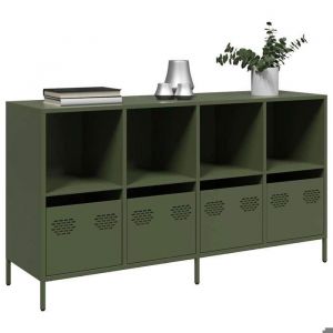Buffet commode chambre vidaxl vert olive 135x39x735 cm acier laminé à froid b92
