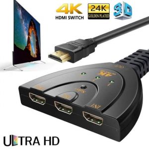 Commutateur HDMI - XCSOURCE - 4K - 3 Ports - Compatible avec DVD Blu-Ray Consoles de jeux