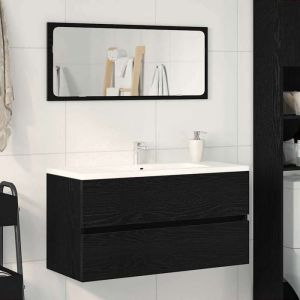 Autumn saleMeuble pour Vasque &agrave; Poser/Meuble WC - Meuble Sous Lavabo avec tiroir Ch&ecirc;ne noir 90 x 38.5 x 45 cm 2025321578