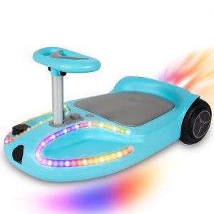 Kart &Eacute;lectrique pour Enfant VANKEL Q1 Bleu &ndash; Moteur 180W &ndash; ABS + Ch&acirc;ssis en Aluminium &ndash; Vitesse R&eacute;glable &ndash; Karting S&eacute;curis&eacute;