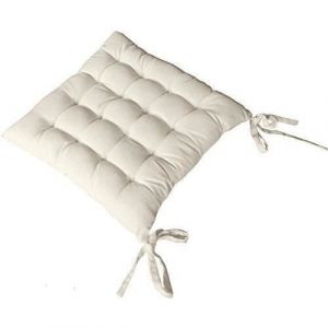 Enjoy Home Galette de Chaise piquée Coton Ecru 38 x 38 cm