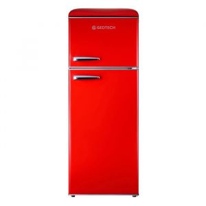 GEDTECH Refrigerateur double-porte vintage GDPV215RD - Congélateur haut - Rouge - Capacité 215L - Faible conso
