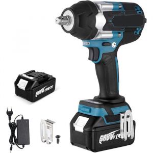 Cl&eacute; &Agrave; Choc Sans Fil 1800N.m Puissante Cl&eacute; &Agrave; Choc &Eacute;lectrique 1/2 Pouce Compatible Makita 18V Visseuse &Agrave; Choc Brushless Avec Batterie