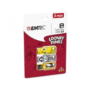 Cl&eacute; USB EMTEC Looney Tunes LT01 - 8 Go - Gris - USB 2.0 - Jusqu&agrave; 15 Mo/s
