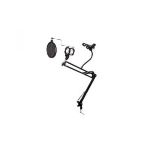 Pied de table pour microphone avec support pour smartphone - réglable