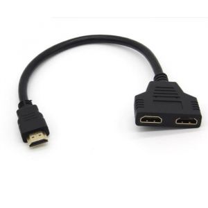 Adaptateur 2 ports Cable HDMI pour Television JVC TV Console Gold 3D FULL HD 4K Ecran 1080p Rallonge