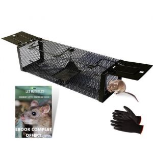 Piege A Rat,Attrape Souris Vivante Capture Les Animaux Nuisible en Exterieur Et Interieur.Cage Anti Souris Efficace avec Deux