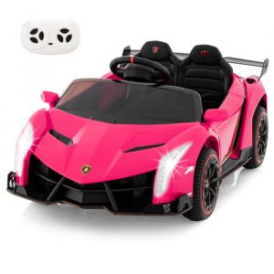 Voiture Electrique Enfant – Lamborghini – 4 Roues Motrices - Télécommande - 3 Vitesses - Portes Hydrauliques – 12V - Rose