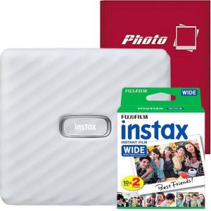 Ensemble dimprimantes photo portables Fujifilm Instax Wide Link Ash White avec album et papier 2x10