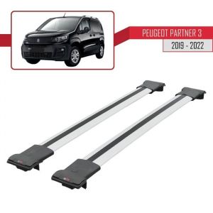 Pour Peugeot Partner 2019-2022 Barres de Toit FLY Modèle Railing Porte-Bagages de voiture - Gris