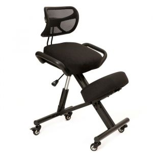 Kenoko OKNEEL - Chaise à Genoux Ergonomique avec Dossier  Siège Assis-Genoux Réglable Posture Droite & Confortable  Noir Clair