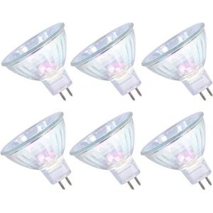 Ampoules halog&egrave;nes MR16 50 W 12 V GU5.3 intensit&eacute; variable blanc chaud 3&nbsp;000 K culot &agrave; 2 broches lot de 6