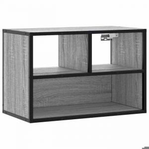 Style &Eacute;l&eacute;gance Chic - Meuble TV Cabinet TV au sol - Armoire T&eacute;l&eacute;vision - sonoma gris 60x31x395cm - bois ding&eacute;nierie et m&eacute;tal