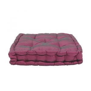 WILLIAM - Galette de chaise en taffetas/polyester - Coussin de chaise 40 x 40 x 8 cm Violet Prune