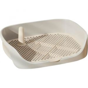 Bac de Toilettes pour Chiens - Amovible - Plastique PP - 40x30x11 cm - Beige