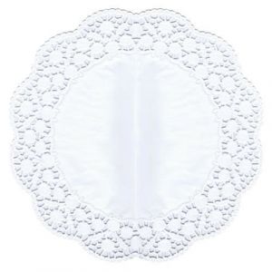 Napperons dentelles g&acirc;teaux rond &Oslash; 36 cm blanc