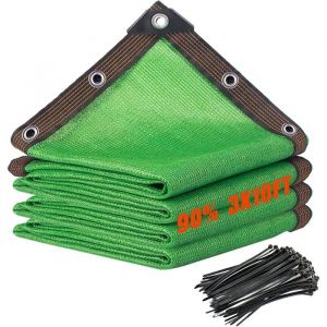 Voile dombrage brise-vue 90 % toile dombrage extérieure brise-vue balcon maille haute densité (taille   3 x 4 m vert)