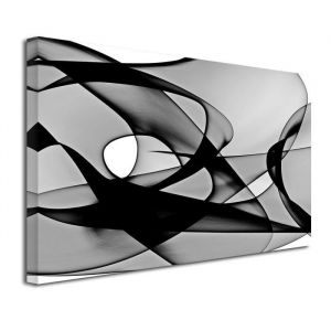 Tableau Decoration Murale Salon Moderne Cadres decoratif Mural Tableau Toile d&eacute;co Design Vortex Avec cadre 40x30 cm Noir et Blanc