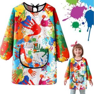 Tablier Peinture Enfant Imperméable Blouse Peinture Enfant 6-12 Ans Tablier Manches Longues Enfant Tablier Peinture avec yd