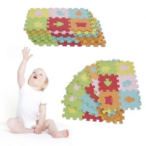 Tapis de Sol &eacute;pais pour l&rsquo;&eacute;veil de b&eacute;b&eacute;-Puzzle g&eacute;ant aux Motifs Animaux-Lot de 36 Dalles en Mousse Multicolores Tapis de jeu