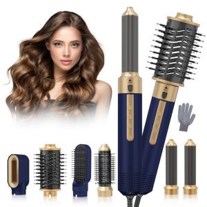 TTLIFE Seche Cheveux Air Styler 6 in 1 Brosse Chauffante Brosse Lissante pour Cheveux Seche Cheveux avec Boucleur a Cheveux