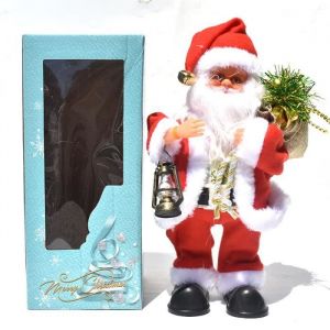 Père Noël chantant Automate Père Noël décoration musical Décor classique Cadeau (Lampe)