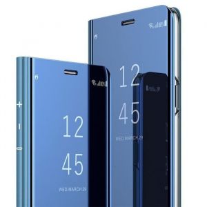 Coque Samsung Galaxy S10e (5.8"), Etui à Rabat Miroir Smart Flip avec Fonction Stand Antichoc Housse Pour Galaxy S10E, Bleu