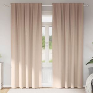 VIDAXL Rideaux occultants 2 pcs Taupe 225 x 140 cm - Occultation 80&ndash;90%