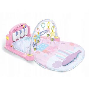 Tapis deveil - aire deveil Bounn Tapis b&eacute;b&eacute; avec pendentifs et piano animal rose