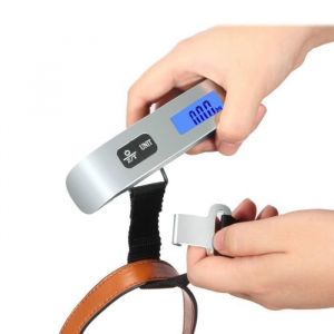 Pèse Bagage Electronique/ Balance numérique Portable/ Peson de voyage/Balance suspendant Max 50 kg avez LCD Bleu Rétro-clairé Gris