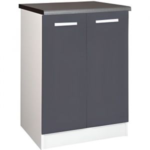 Meuble cuisine bas 60 cm 2 portes TARA gris