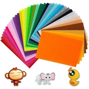 Changm Tissu en Feutre 40 Pcs Tissu Feutre Non Tiss&eacute; Multi-Couleurs Doux Feuille de Feutrine en Polyester
