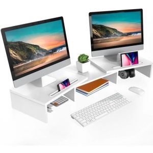 FITUEYES Réhausseur dÉcran RéglableSupport dOrdinateur PortableTVPCMoniteur Stand en Bois79-1112x28x106cm