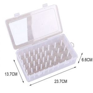 Bo&icirc;te de rangement pour bobines de fils &agrave; coudre - Type Ivoire - Couleur Blanc - Accessoires Couture