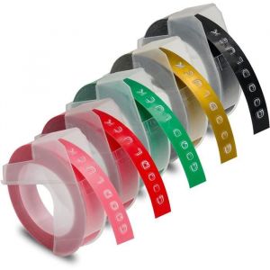 5xRubans de Gaufrage Color&eacute;s Compatibles avec le Ruban D&eacute;tiquettes DYMO Omega 9 mmx3 m Ruban D&eacute;tiquettes de Gaufrage Foncti[~219]