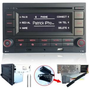 Autoradio VW RCN210 Bluetooth CD MP3 USB pour Golf 4 MK4 Polo Passat B5 - Noir