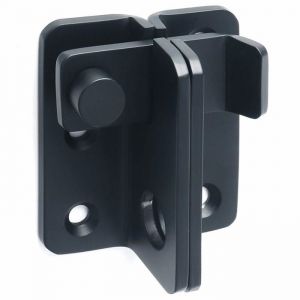 Verrou Coulissant Portail Acier Inox Noir - Loquet à Bascule pour Fenêtre/Placard/Jardin (Fixation par Vis)