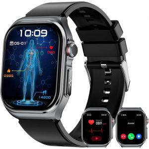 Montre Connect&eacute;e Homme Femme Ecg/Hrv/Imc 204 &Eacute;cran Amoled Batterie Extra-Large Appels Bluetooth Smartwatch Surveillance[MON169]