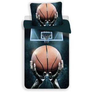 Parure de lit Enfant Basket Ball - Noir - Housse de Couette Coton