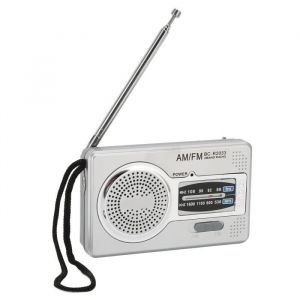 radio à transistor AM FM AM FM Transistor Radio DSP Puce Portable Poche Mini Radio avec Haut-Parleur Prise Casque Argent Gris