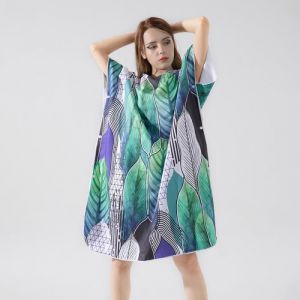 Poncho de BainPoncho de Surf en Microfibre pour Hommes et Femmes Poncho de PlageServiette &agrave; ChangementPeignoir de Piscine(Vert)