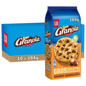 LU - 10 paquets de Granola - Cookies Extra aux gros &eacute;clats de chocolat et aux amandes caram&eacute;lis&eacute;es - (10x184g)