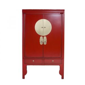 Armoire de Mariage Chinoise Rouge - Fine Asianliving - L100xP55xH175cm - Bois - Laqu&eacute; - Contemporain - Design