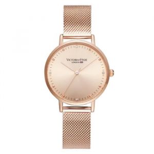 Montre en acier inoxydable VICTORIA HYDE - Quartz - Femme - Noir - Bracelet Milanaise