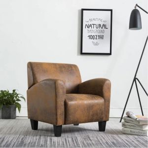 Fauteuil Scandinave Marron - VIDAXL - similicuir daimPour salon 70x69x72 cm CC2911497