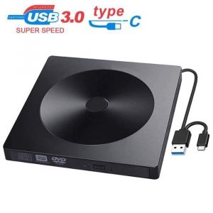 BUYFUN-Lecteur Graveur DVD CD Externe USB 30 type-C Ultra Slim Portable- Graveur Lecteur Externe Drive DVD ROM CD USB CD Player