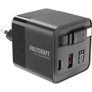 VOLTCRAFT UC-2C1A65W02 Chargeur USB 65 W 1x USB-A 2x USB-C® Nbr. de sorties: 3 x GaN USB Power Delivery (USB-PD) cha
