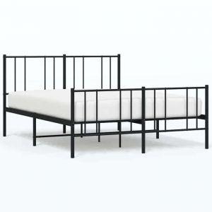 SALE 2026Cadre de lit Adulte et jeunes - Structure pour lit 2 personnes - m&eacute;tal - 196x125x90cm avec pied de lit noir 120x190cm20