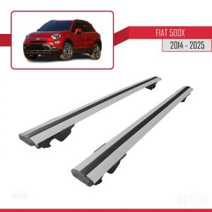 Pour Fiat 500X 2014-2023 HOOK Barres de Toit Railing Porte-Bagages de voiture Avec verrouillable Alu Gris