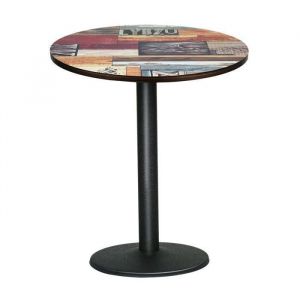 Table de Bar RondeTable de Bistrot Industriel R&eacute;troavec Pied en Ferpour 1-4 Personnes60x60x75 cmCouleur d&eacute;pissure